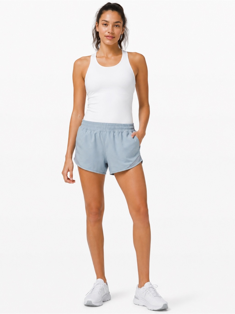 Lululemon Hotty Hot Shorts 4” Light Blue Lined Running Athletic Size 6